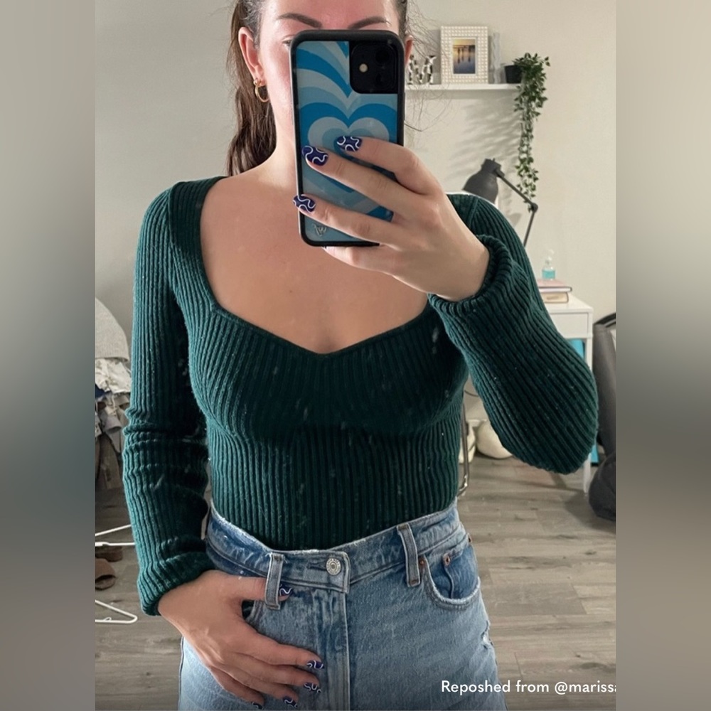 Dark green sweater body suit